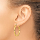 14k Yellow Gold Hoop Earrings with Matte and Polished Finish, Leaf and Floral Diamond Cut Design