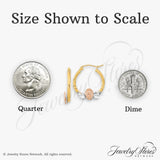 14k Tri-Color Gold Hoop Earrings with Virgin Mary Design, Religious Catholic Jewelry for Women