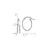 14k White Gold Hoop Earrings with Double Oval Twist Design and Polished Finish