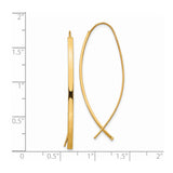 14k Yellow Gold Dangle Earrings, Ichthys Christian Fish Symbol, High Polish Finish for Women