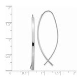 14k White Gold Hoop Earrings with Ichthys Christian Fish Symbol for Women