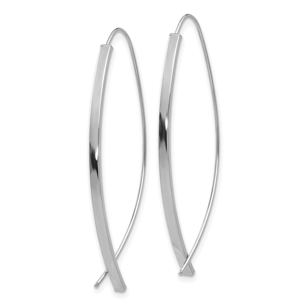 14k White Gold Hoop Earrings with Ichthys Christian Fish Symbol for Women