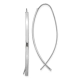 14k White Gold Hoop Earrings with Ichthys Christian Fish Symbol for Women