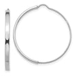 14k White Gold Hoop Earrings, Polished Finish, Lightweight Minimalist Design for Women