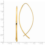 14k Yellow Gold Threader Earrings, Ichthys Fish Christian Symbol, Minimalist Faith Jewelry for Women