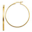 14k Yellow Gold Hoop Earrings with Satin Finish Edge and High Polish Side