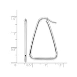 14k White Gold Triangle Hoop Earrings, Sleek Geometric Minimalist Design for Women