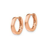 14k Rose Gold Hoop Earrings, Sleek Minimalist Round Design, Polished Lightweight Everyday Style