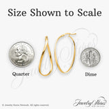 14k Yellow Gold Twisted Teardrop Hoop Earrings, Lightweight Modern Polished Design