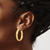 14k Yellow Gold Hoop Earrings, Smooth Polished Finish, Classic Minimalist Style for Women