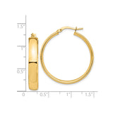 14k Yellow Gold Hoop Earrings, Smooth Polished Finish, Classic Minimalist Style for Women
