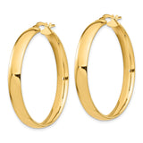 14k Yellow Gold Hoop Earrings, Polished Classic Round Hoops, Lightweight Minimalist Jewelry