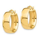 14k Yellow Gold Hoop Earrings, Classic Round Hinged Clasp with Smooth High Polish Finish