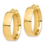 14k Yellow Gold Hoop Earrings, Classic Round Tube Design, High Polish Finish