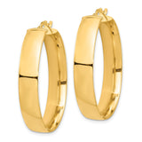 14k Yellow Gold Hoop Earrings, Classic Round Shape with Smooth High Polish Finish for Women