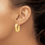 14k Yellow Gold Oval Hoop Earrings, Clip Back, High Polish, Lightweight Minimalist Design