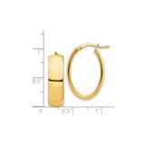 14k Yellow Gold Oval Hoop Earrings, Clip Back, High Polish, Lightweight Minimalist Design