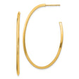 14k Yellow Gold Oval Hoop Earrings, Polished Finish, Lightweight Minimalist Style for Women