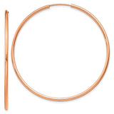 14k Rose Gold Hoop Earrings, Large Thin Minimalist Hoops, Lightweight Modern Jewelry