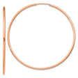 14k Rose Gold Hoop Earrings, Thin Round Minimalist Lightweight Polished Style for Women