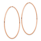 14k Rose Gold Hoop Earrings, Polished Finish, Sleek Minimalist Design for Women