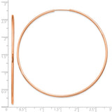 14k Rose Gold Hoop Earrings, Large Lightweight Round Hoops with Polished Finish, Minimalist Style