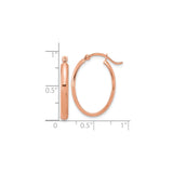 14k Rose Gold Hoop Earrings, Classic Round Minimalist Design, Polished Lightweight Jewelry