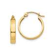 14k Yellow Gold Hoop Earrings with Hinged Snap Closure, Polished Finish, Lightweight Classic Style