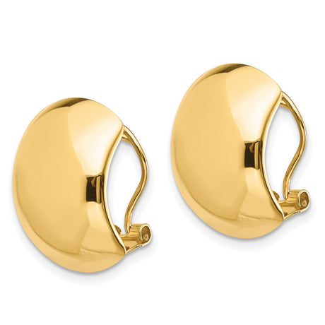 14k Yellow Gold Hoop Earrings with Bold Domed Design and Polished Finish