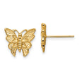14k Yellow Gold Butterfly Stud Earrings, Nature-Inspired Feminine Jewelry for Women