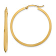 14k Yellow Gold Hoop Earrings, Sleek Flat Edge Design, Polished Minimalist Style