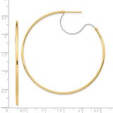14k Two Tone Gold Hoop Earrings, Large Round Lightweight Design for Women