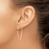 14k Rose Gold Heart Shaped Hoop Earrings, Minimalist Romantic Design for Women