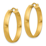 14k Yellow Gold Hoop Earrings, Medium Round Polished Hoops, Minimalist Daily Wear Design