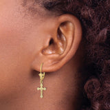 14k Yellow Gold Crucifix Pendant with Jesus Figure, Ornate Baroque Christian Cross Design