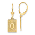 14k Yellow Gold Mile 0 Key West Dangle Earrings, Leverback Travel-Themed Jewelry for Women