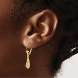 14k Yellow Gold Earrings, Flip-Flop Dangle Design, Mixed Metal Beach Theme for Women
