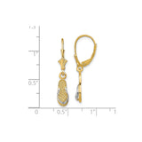 14k Yellow Gold Earrings, Flip-Flop Dangle Design, Mixed Metal Beach Theme for Women
