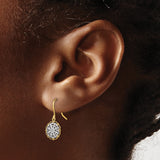 14k Two-Tone Gold Mandala Dangle Earrings with Filigree Floral Design
