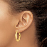 14k Yellow Gold Oval Hoop Earrings with Hinged Clasp, Polished Minimalist Design for Women
