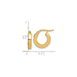 14k Yellow Gold Hoop Earrings, Small Polished Round Italian Hoops, Lightweight Minimalist Design