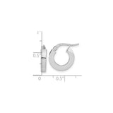 14k White Gold Hoop Earrings, Thick Square Edge Rounded Hoops, High Polish Finish, Italian Made
