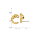 14k Yellow Gold Hoop Earrings, Polished Lightweight Half Hoops with Latch Back, Minimalist Style