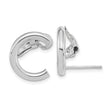 14k White Gold Hoop Earrings, Polished U Shaped Huggie Style with Hinged Back Closure