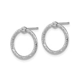 14k White Gold Twisted Rope Hoop Stud Earrings with Knot Detail and Polished Finish