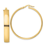 14k Yellow Gold Hoop Earrings, Classic Round Lightweight Polished Design for Women