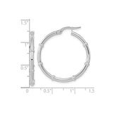White Gold Bamboo Hoop Earrings with Smooth Segmented Design for Women