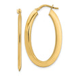 14k Yellow Gold Oval Hoop Earrings, Latch-Back Closure, High-Polish, Lightweight, Medium Size