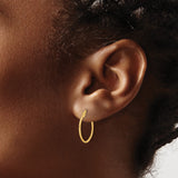 14k Yellow Gold Hoop Earrings, Classic Polished Hoops with Hinged Closure, Minimalist Style for Women