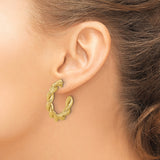14k Yellow Gold Twisted Rope Hoop Earrings, Chunky Bold Design for Women
